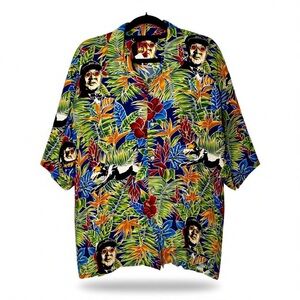 Vintage Nissan Wear Tequila Blues Rayon Aloha Shirt Tropical Aikawa Print